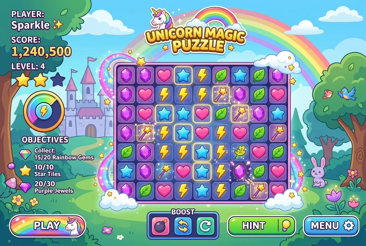 Unicorn Puzzle Magic